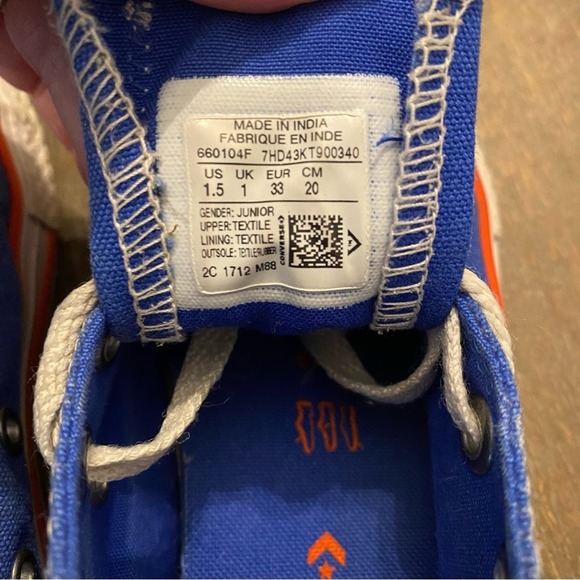 Converse Chuck All Stars Taylor Low Top Blue and Red Size 1.5 Youth Unisex - Picture 6 of 7